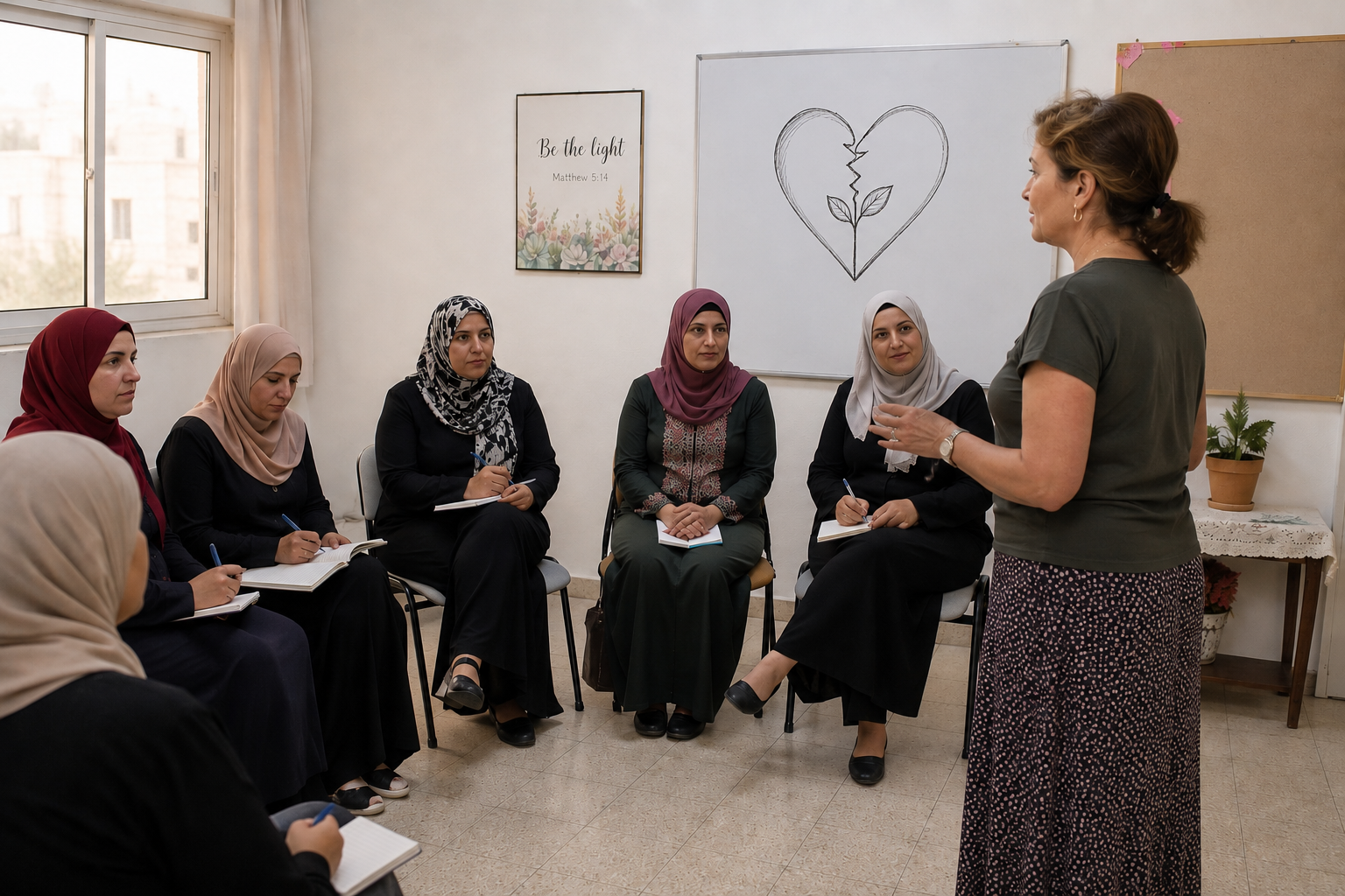 Woman teaching community